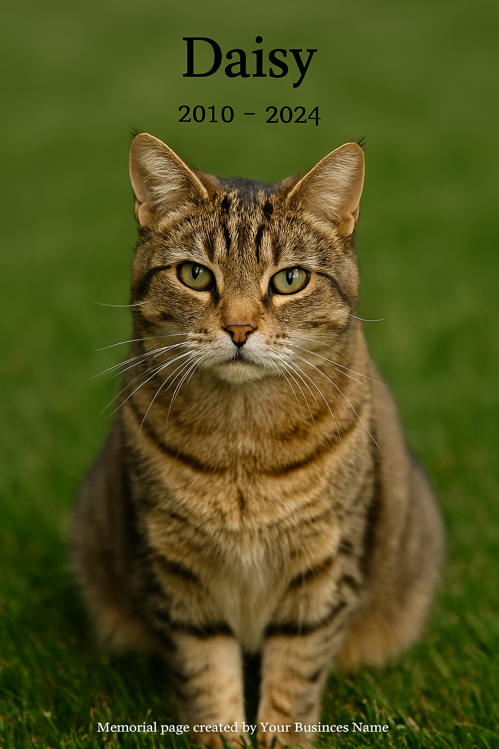 memorial for family cat daisy