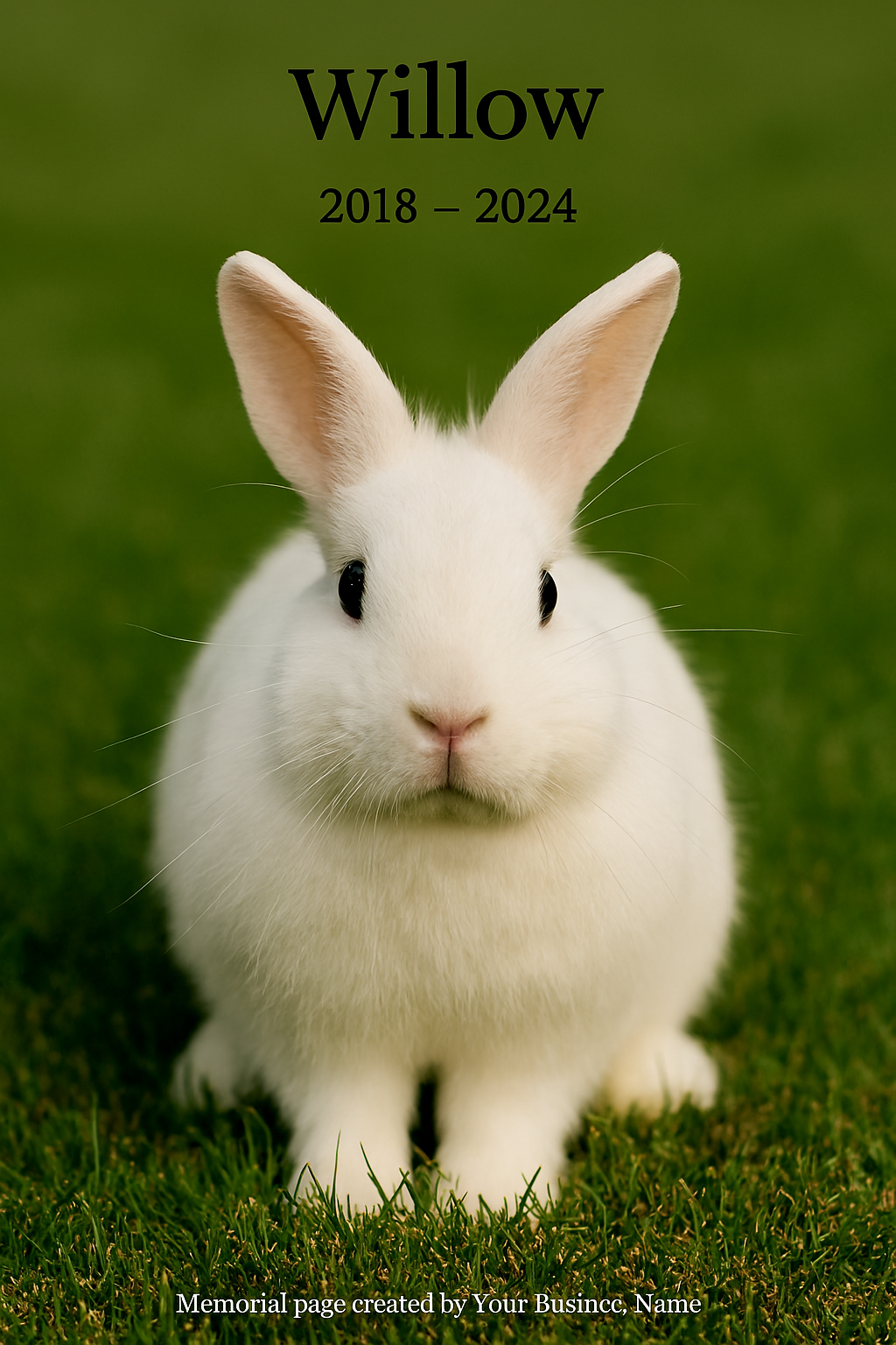 memorial for family rabbit willow